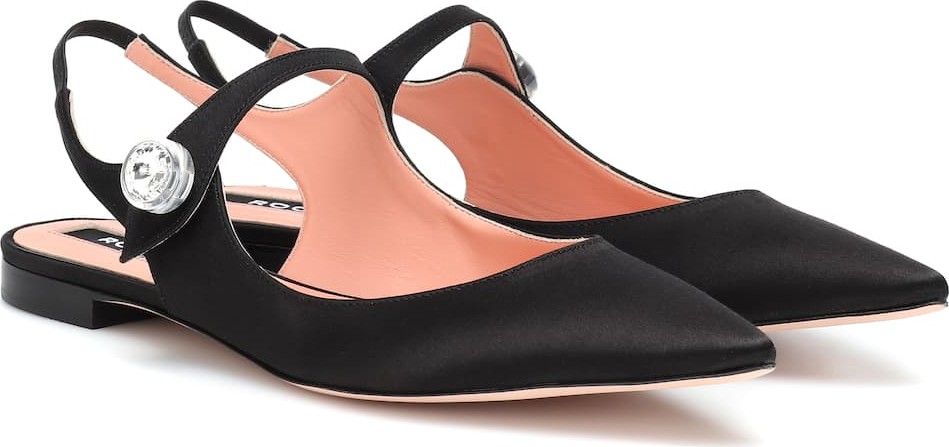 ROCHAS Embellished satin ballet flats