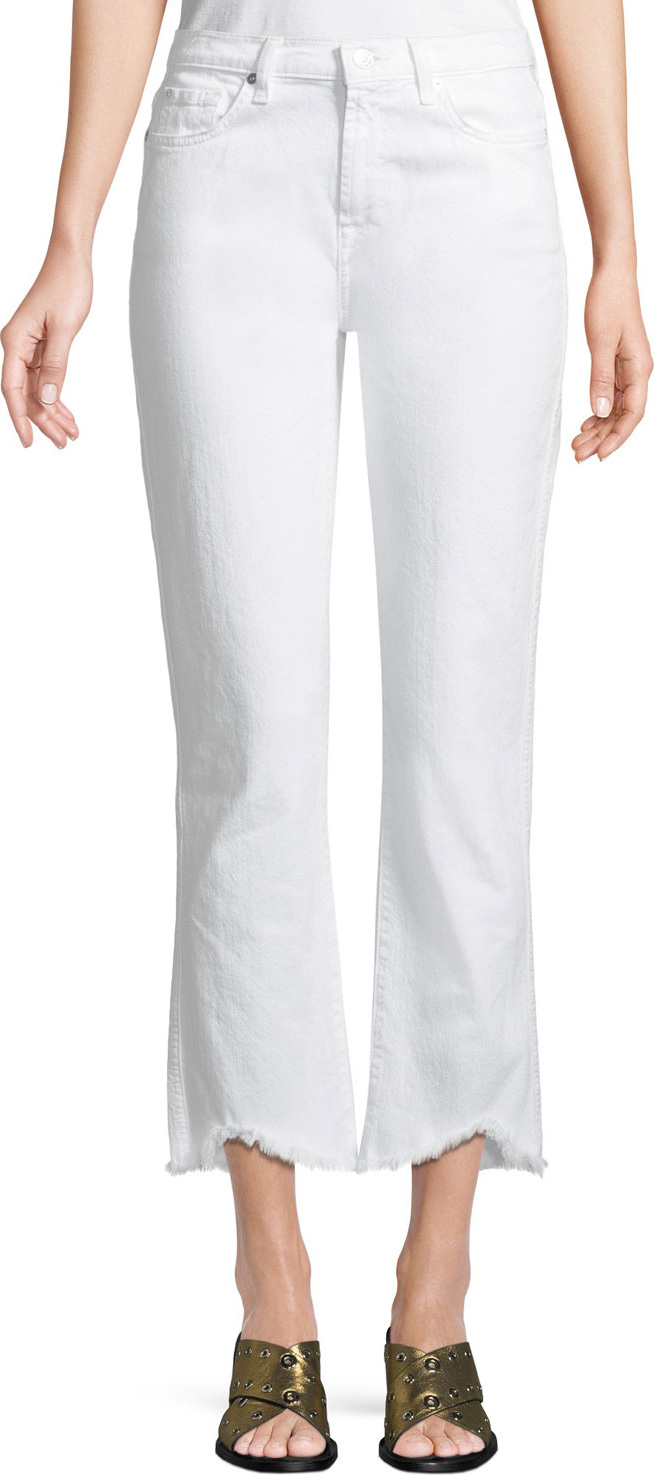 7 For All Mankind Edie Cropped Straight-Leg Jeans with Wave Hem