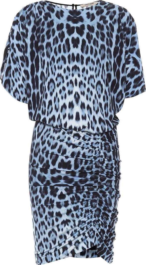 Roberto Cavalli Leopard-print jersey minidress
