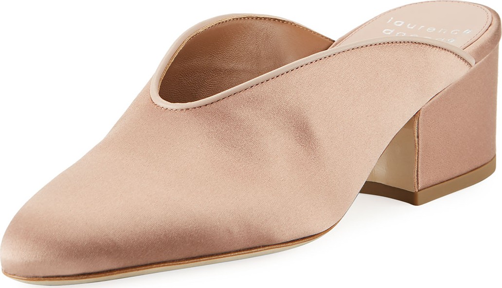 Laurence Dacade Rissy Satin Chunky-Heel Mule