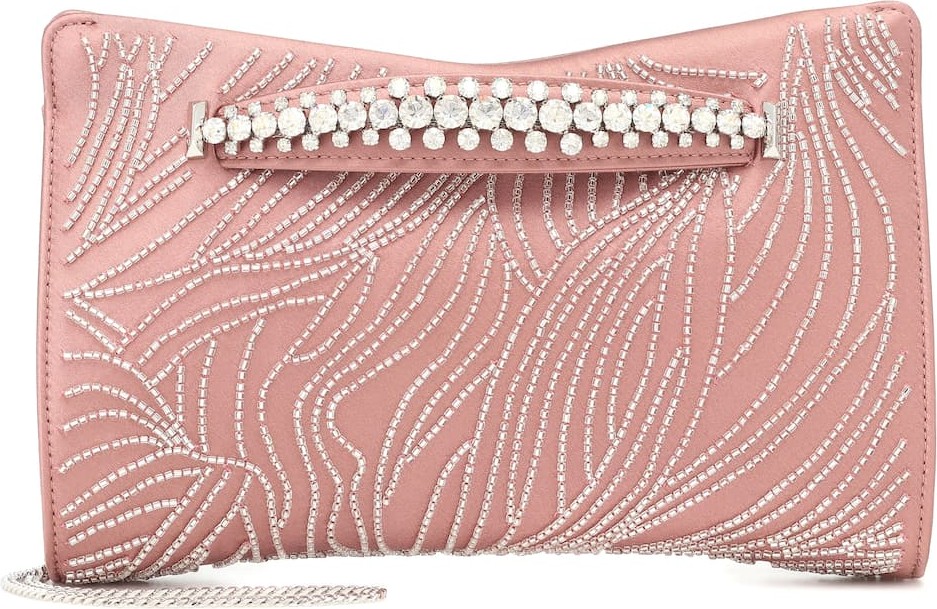 Jimmy Choo Venus embellished satin clutch