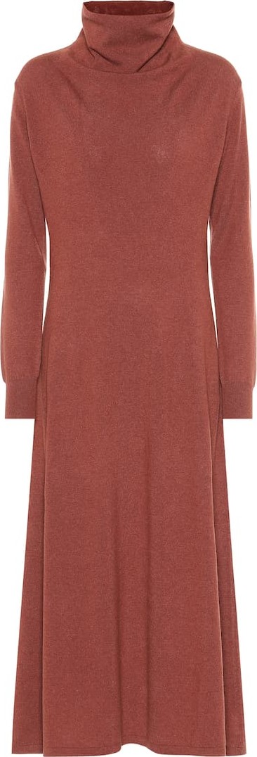 Agnona Cashmere funnel-neck midi dress