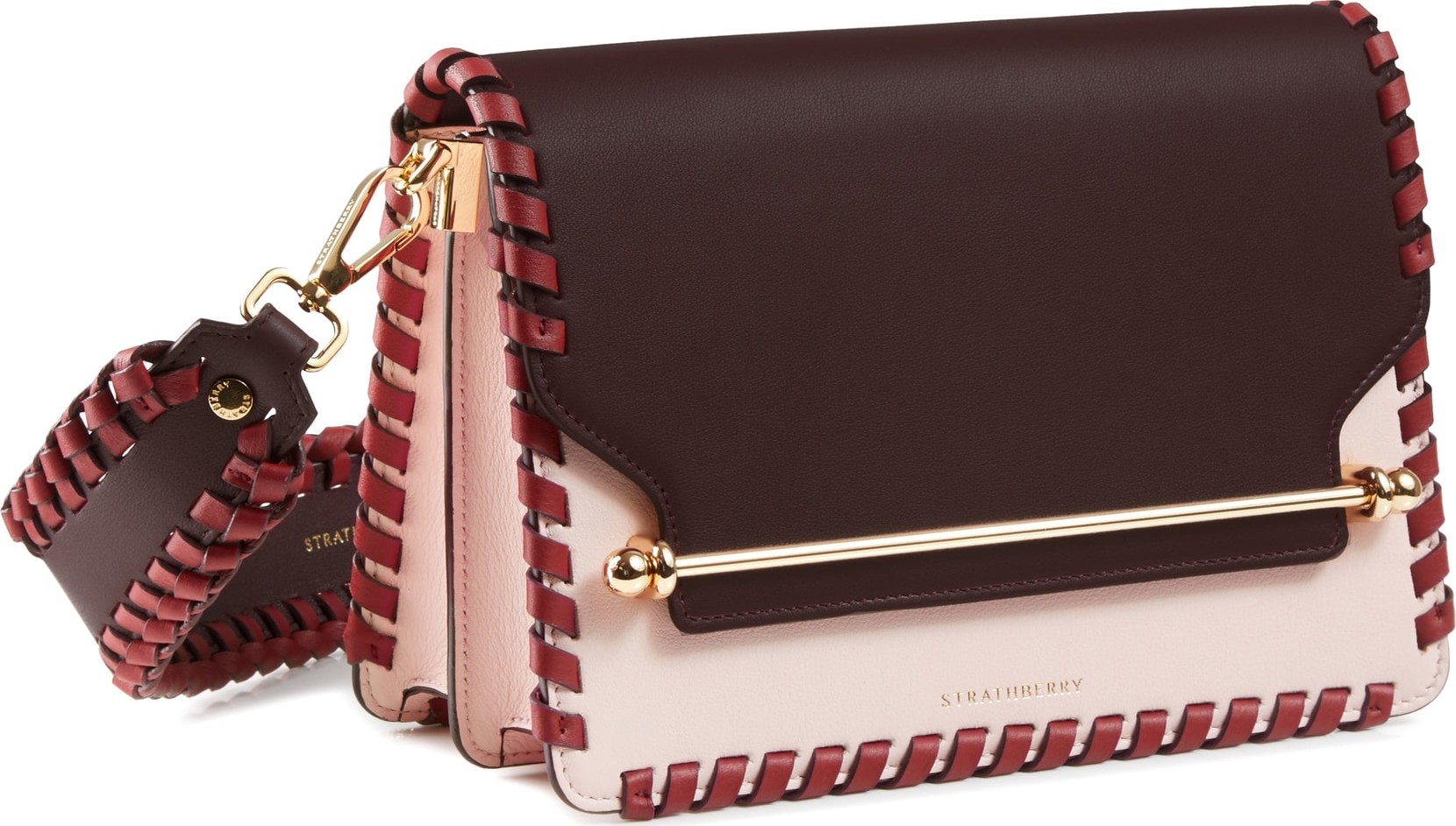 Strathberry East/West Whipstitch Leather Crossbody Bag