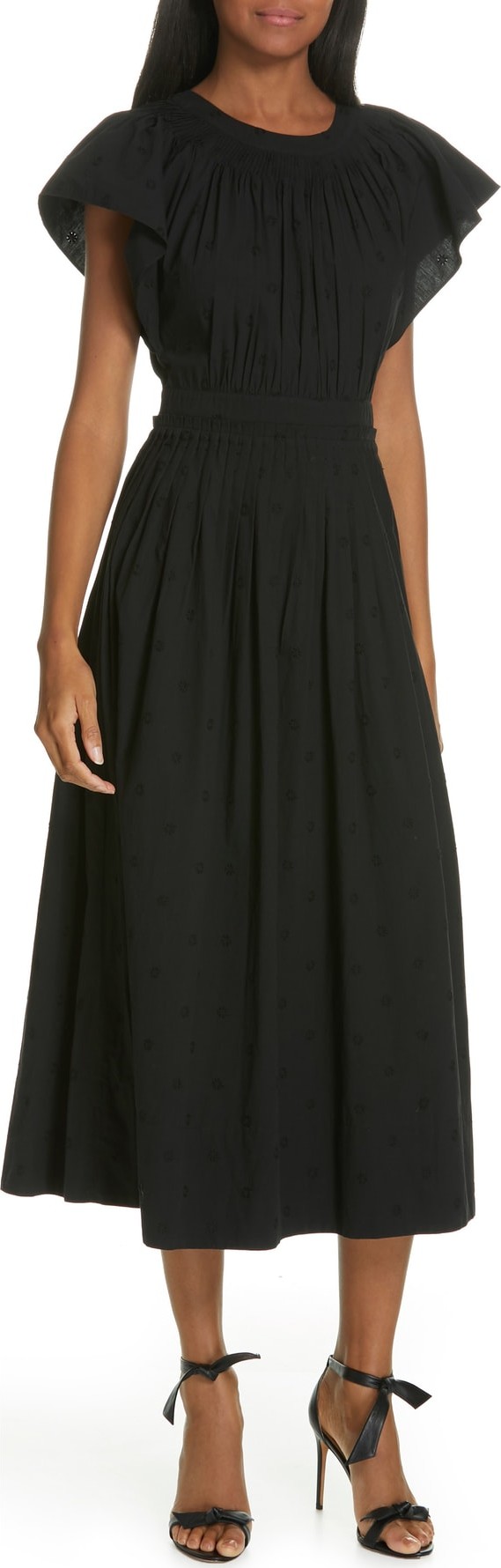 Ulla Johnson Lottie Embroidered Midi Dress