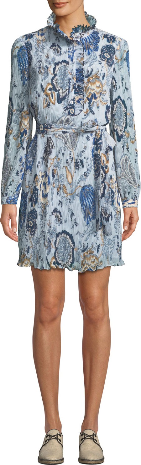 Tory Burch Mel High-Neck Paisley Dress
