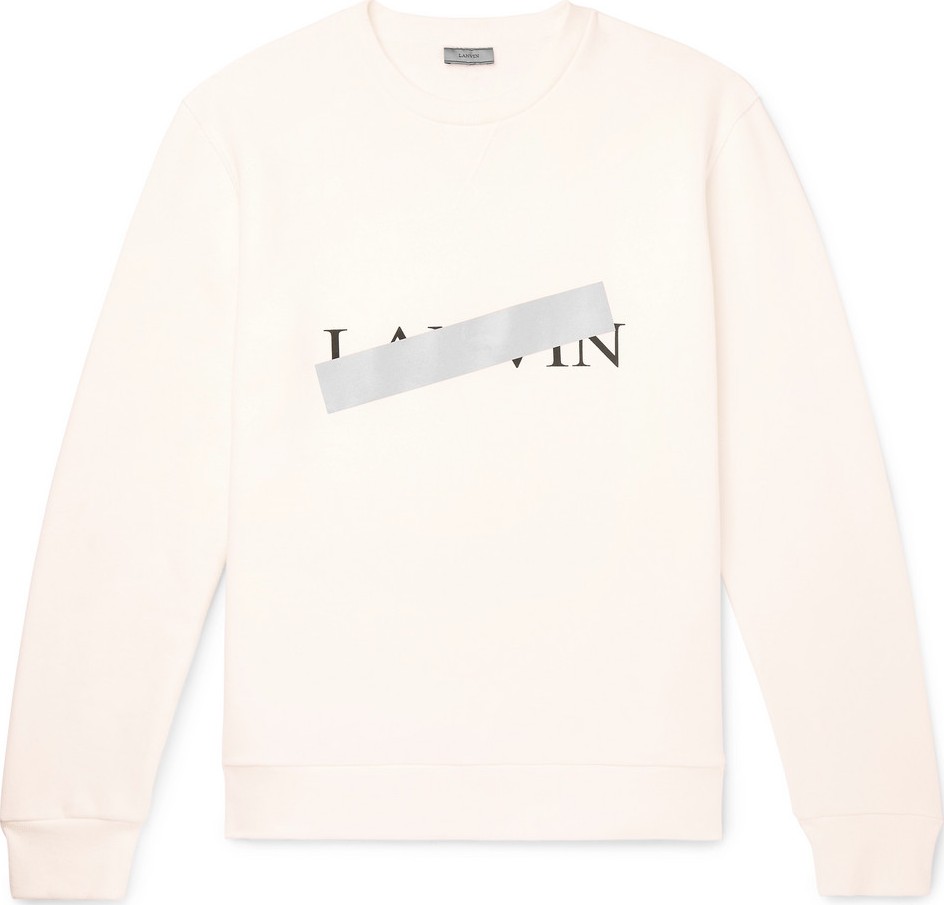 Lanvin Reflective-Trimmed Fleece-Back Cotton-Jersey Sweatshirt