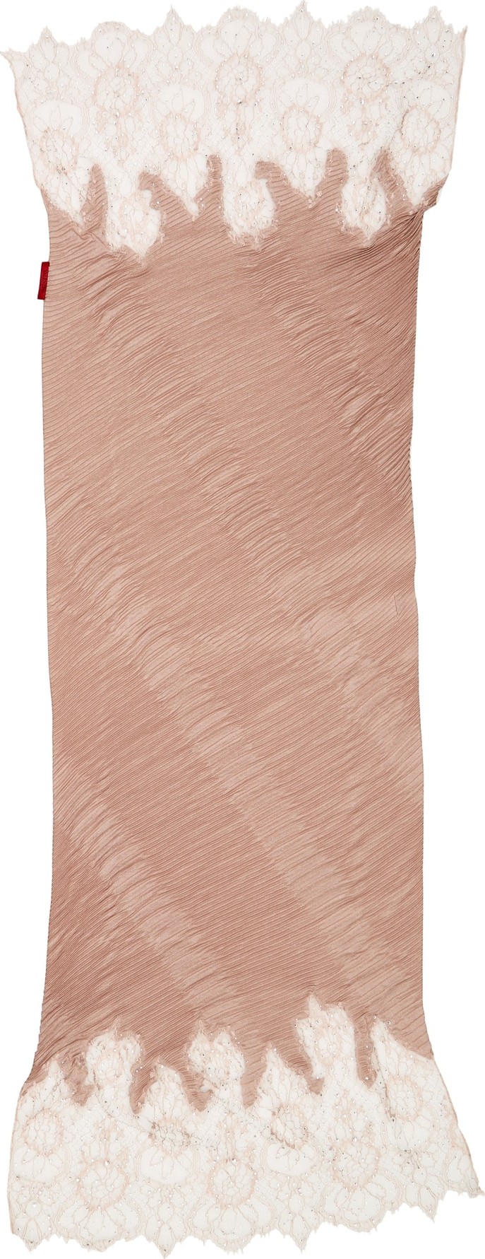 Valentino Lace Trim Plissé Scarf