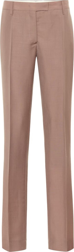 Prada Mid-rise straight mohair-blend pants