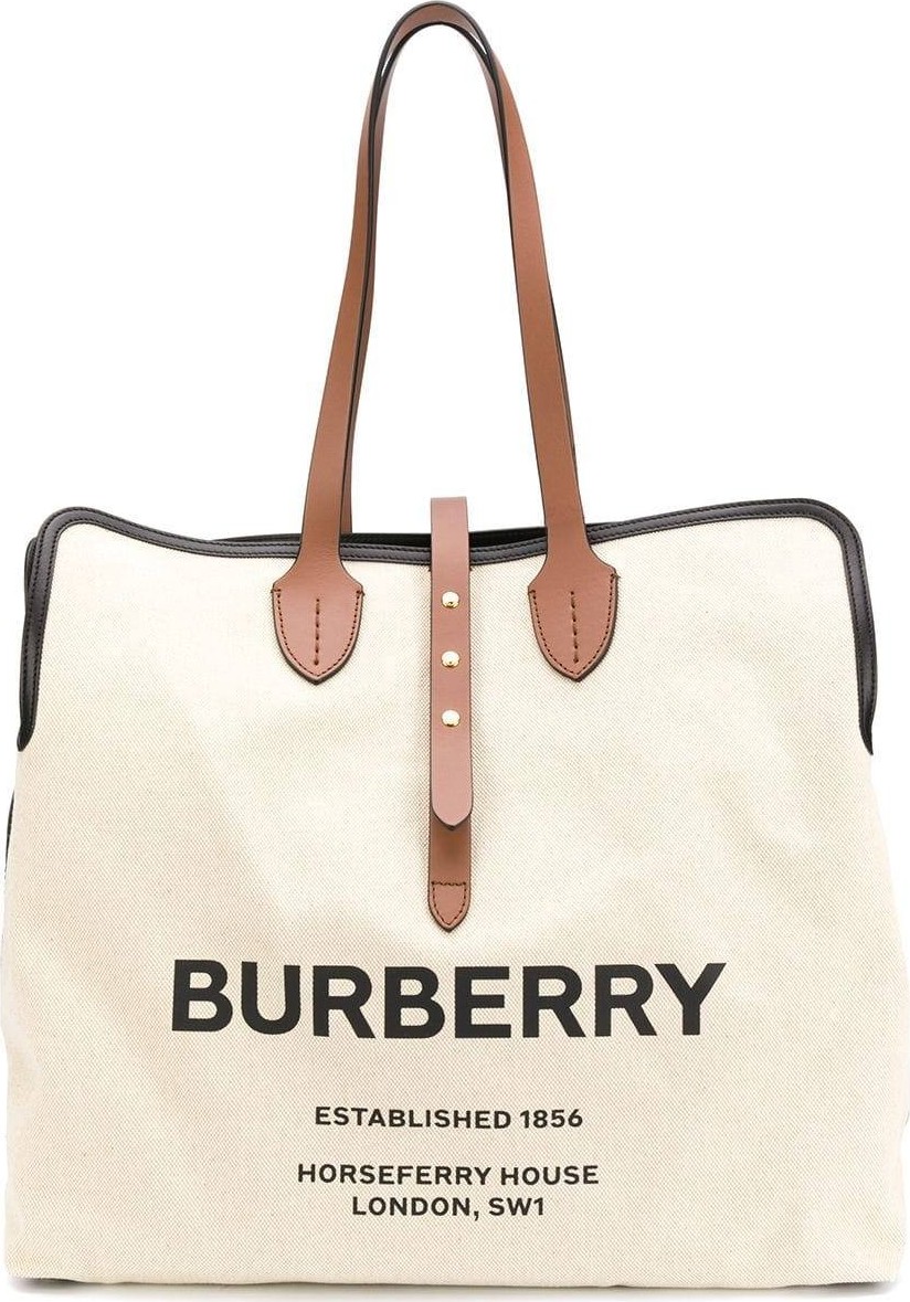 Burberry London England logo tote bag