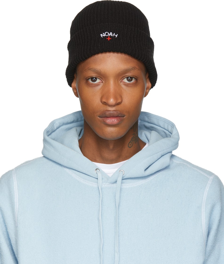 Noah NYC Black Core Logo Beanie