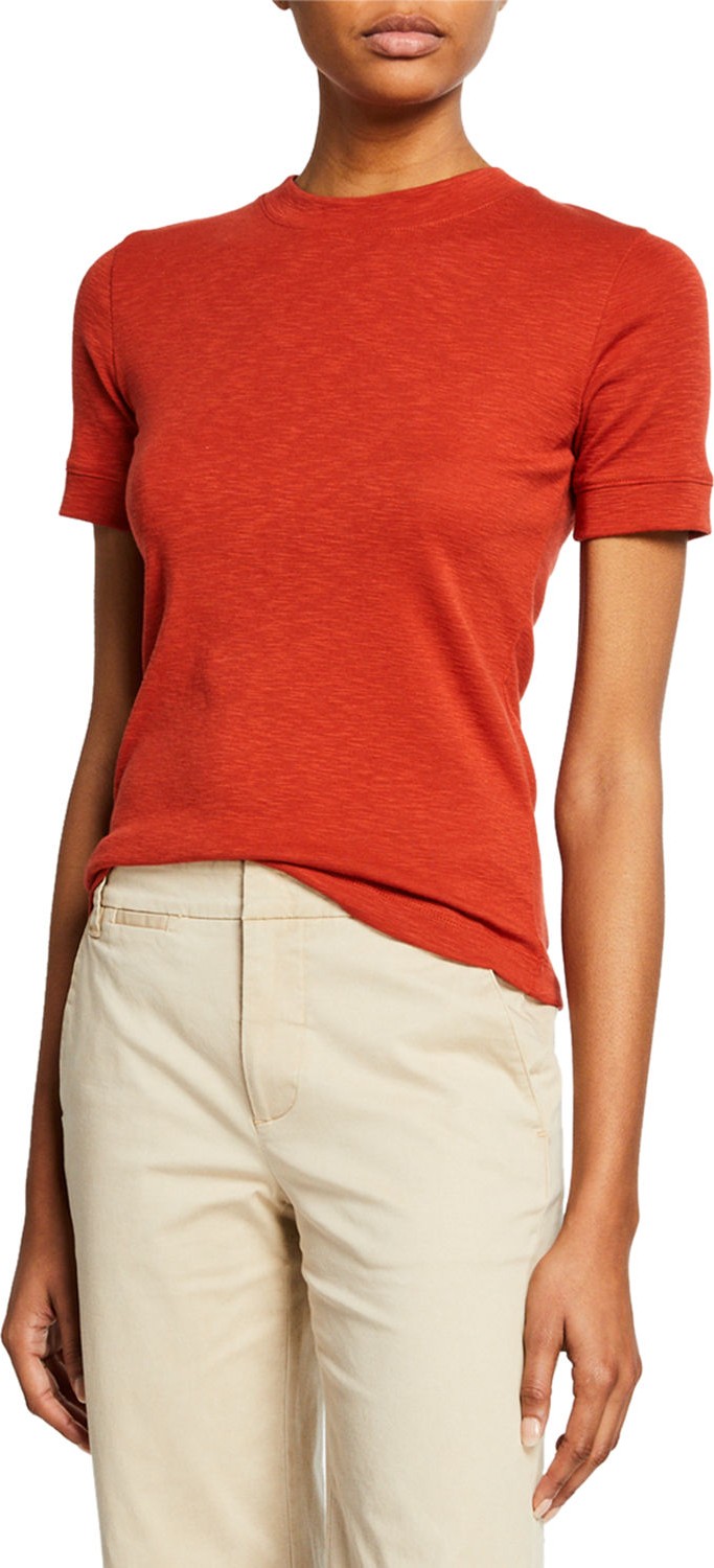 Vince Shrunken Crewneck Short-Sleeve Top