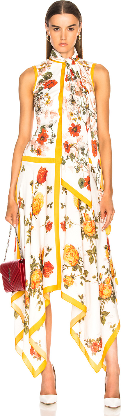 Alexander McQueen Scarf Print Handkerchief Hem Dress