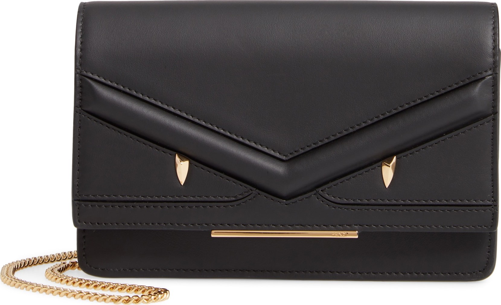 Fendi Wonder Monster Calfskin Leather Wallet on a Chain