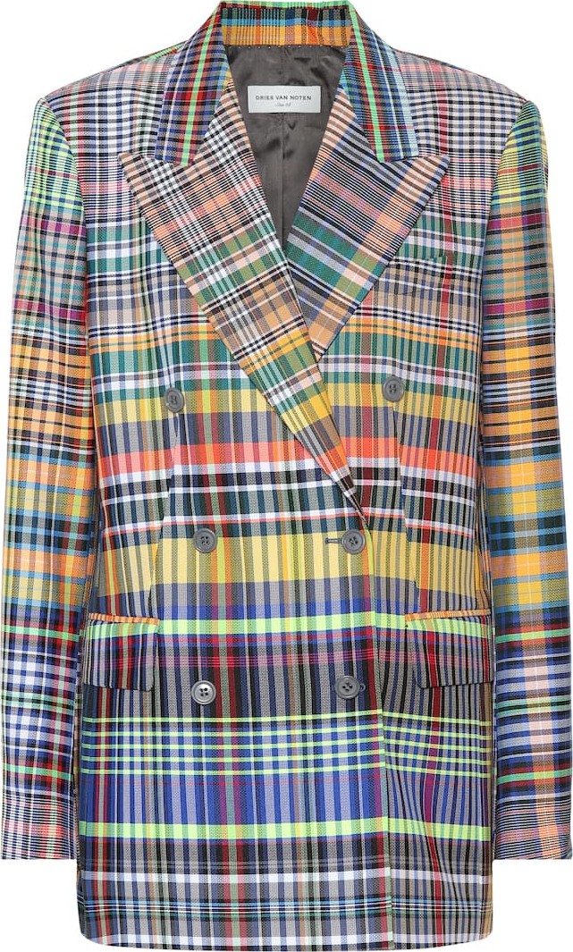 Dries Van Noten Checked cotton-blend blazer
