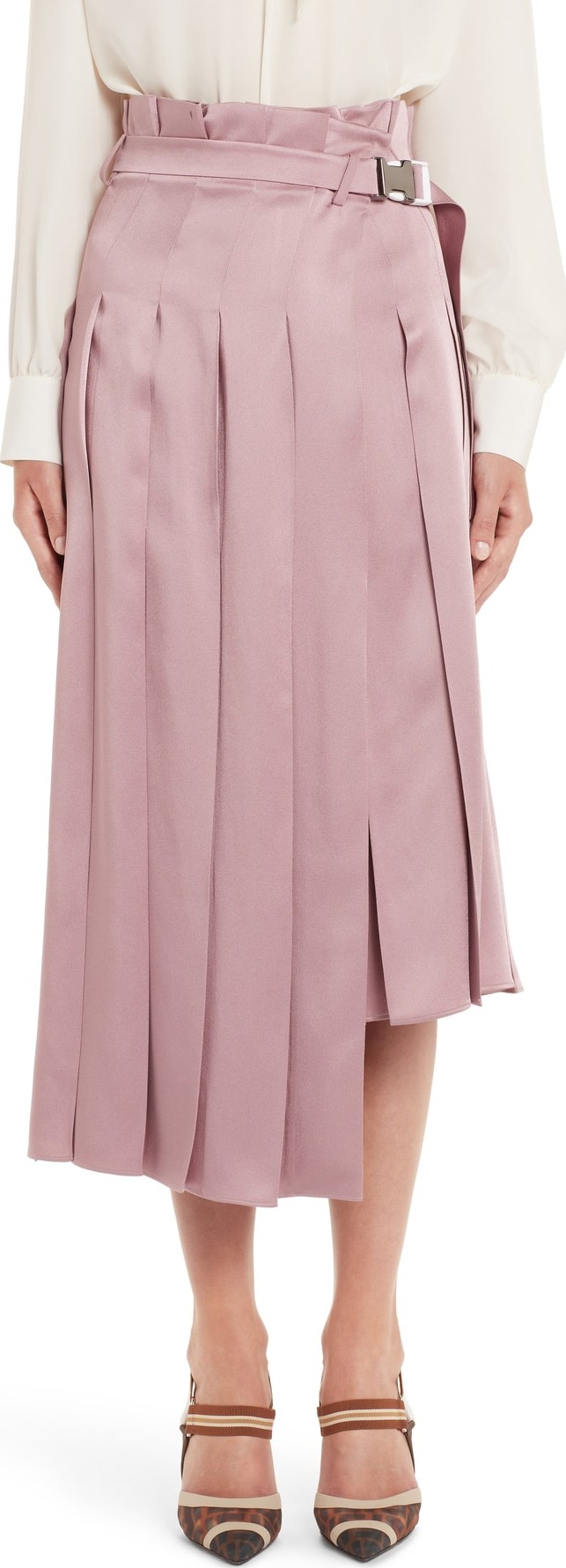 Fendi Pleated Satin Skirt