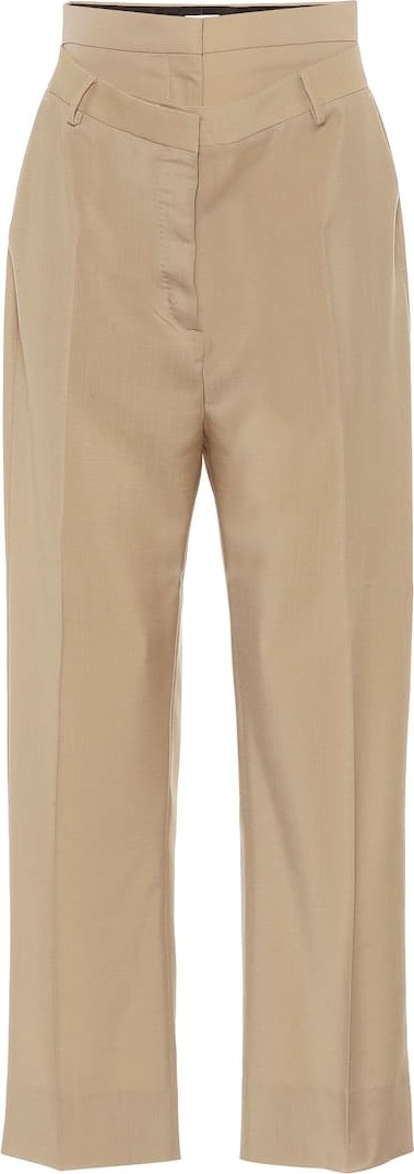 Burberry London England Double-waist mohair and wool pants