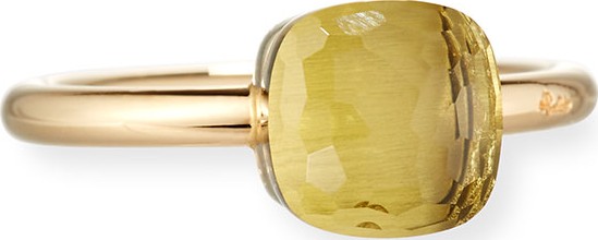 Pomellato Nudo Mini Faceted Lemon Quartz Ring, Size 54