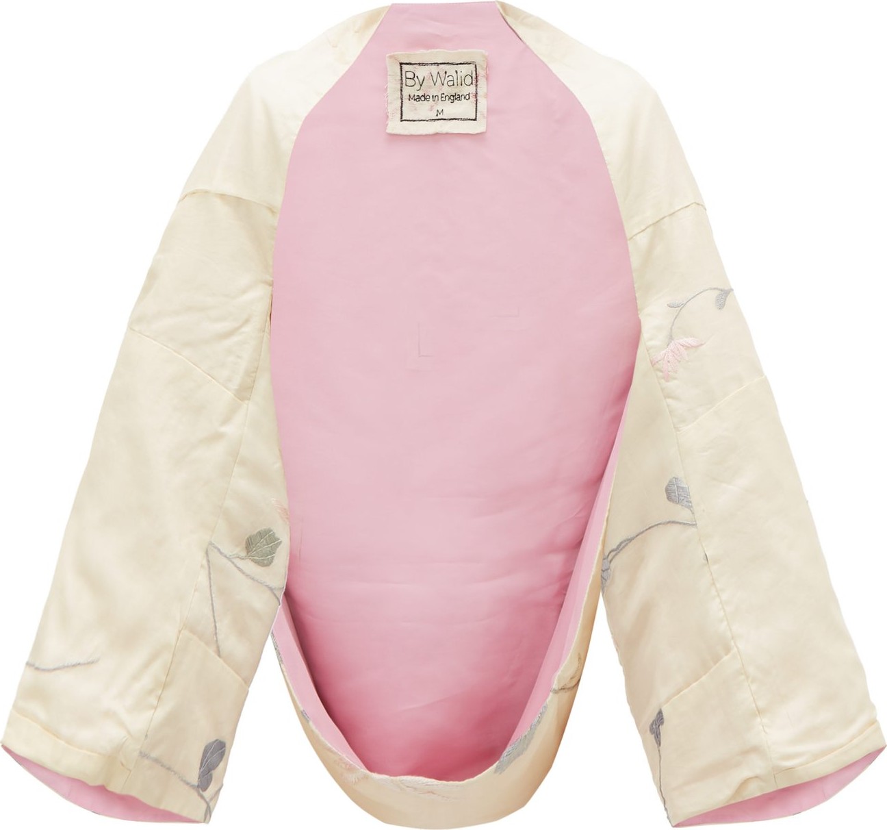 By Walid Fatma floral-embroidered 19th-century silk shawl