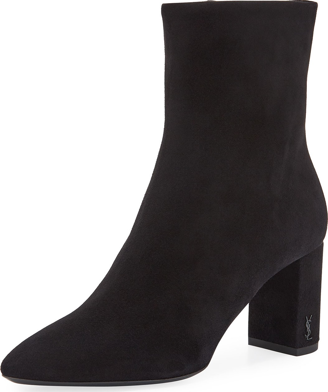 Saint Laurent Lou Suede Block-Heel Booties