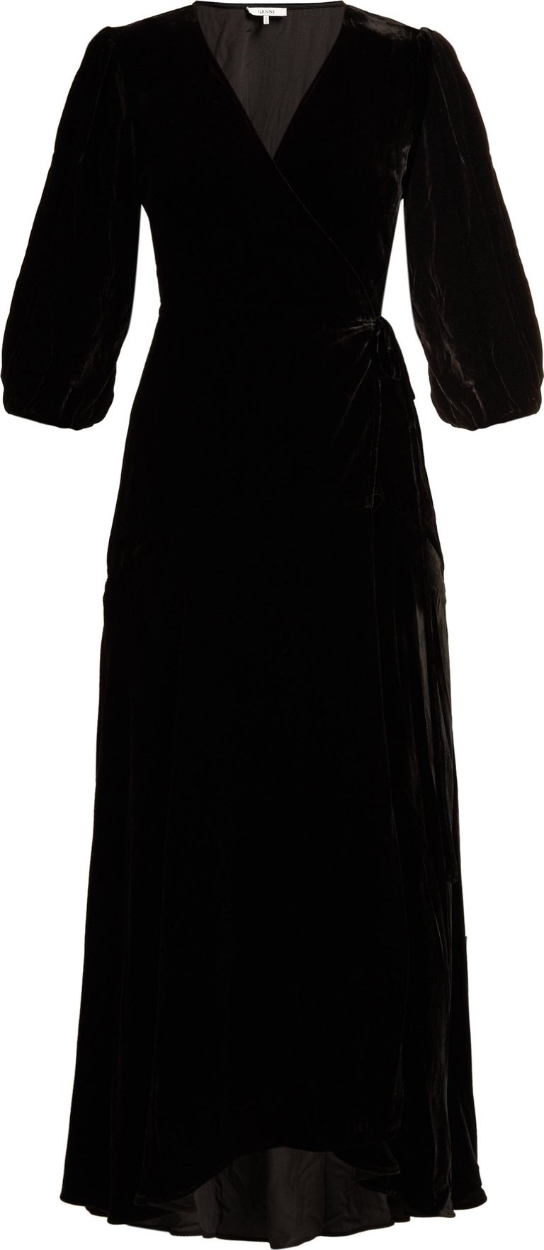 Ganni Aldine velvet-wrap dress