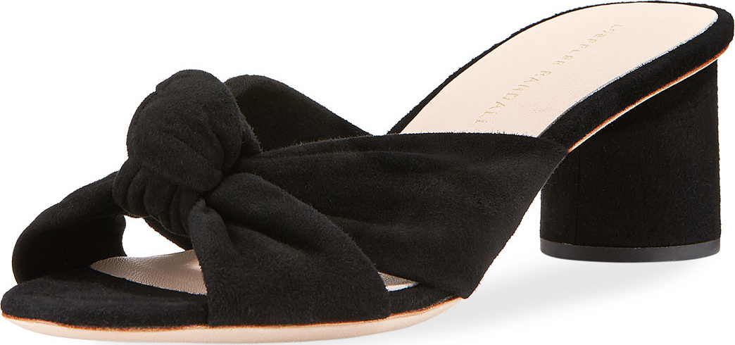 Loeffler Randall Celeste Suede Block-Heel Slide Sandal