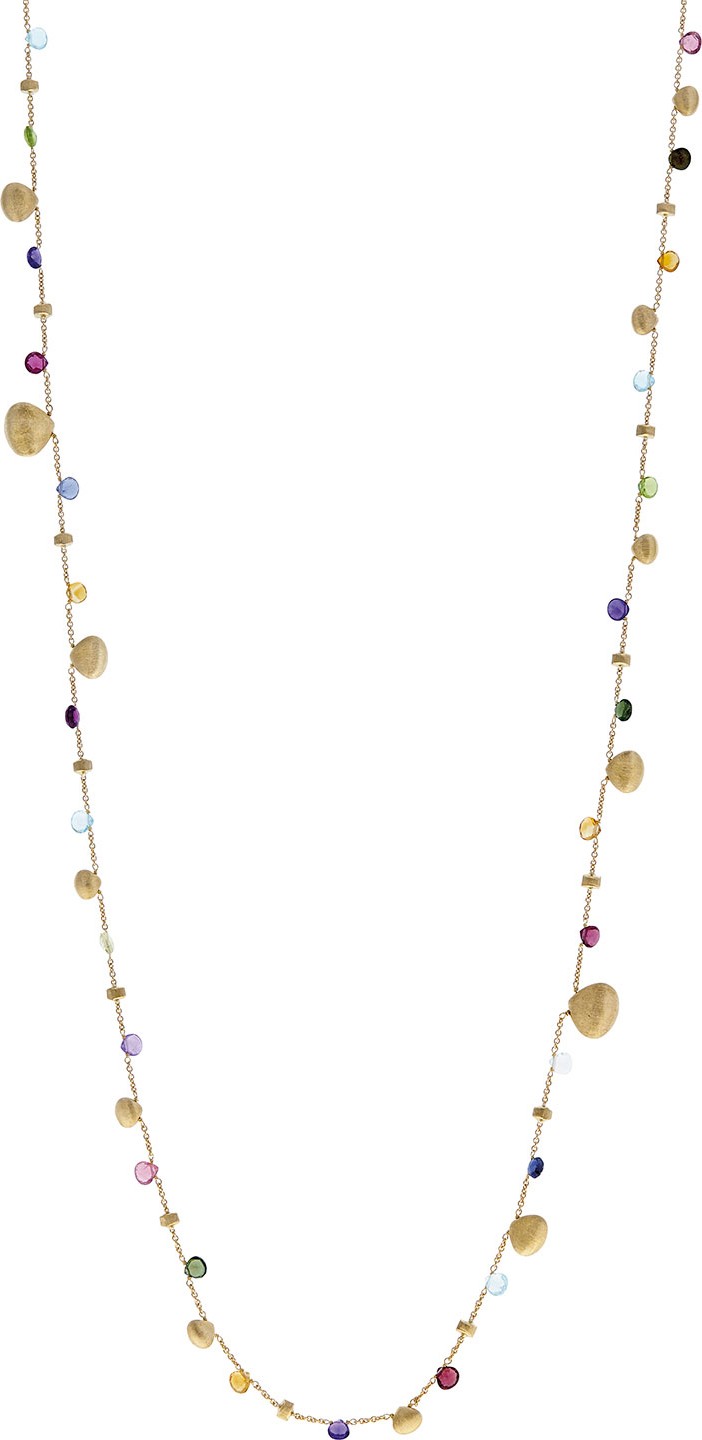 Marco Bicego Paradise Graduated Long Necklace with Mixed Gemstones