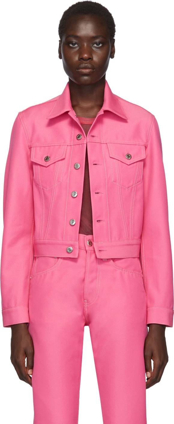 Helmut Lang Pink Denim Masc Trucker Jacket