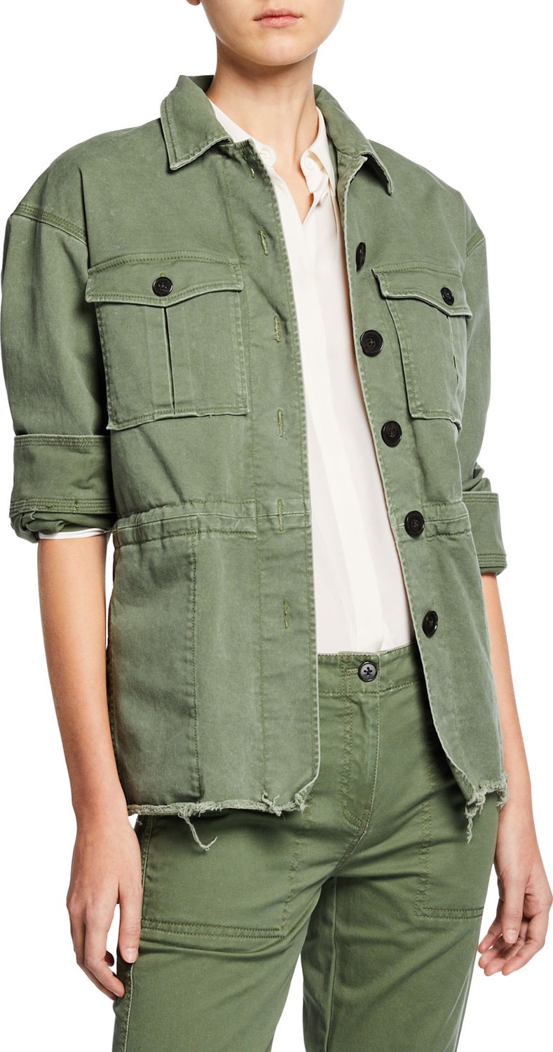 Derek Lam 10 Crosby Button-Front Cotton Utility Jacket