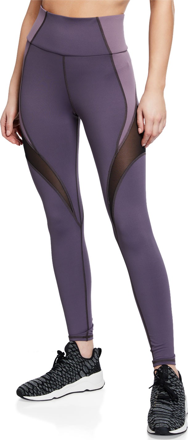 MICHI Glow Colorblocked High-Rise Mesh Leggings