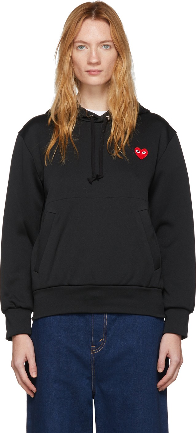 Comme Des Garcons PLAY Black Men's Fit Heart Patch Hoodie
