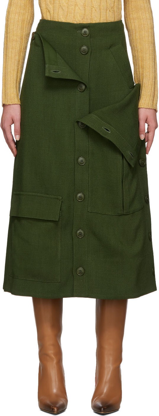 Jacquemus Green 'La Jupe Monceau' Skirt
