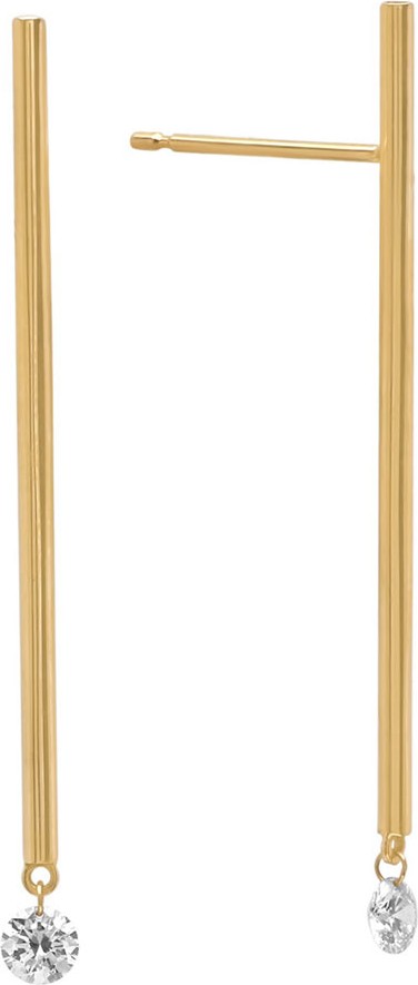 Nicha Jewelry 18k Modern Floating Diamond Stick Earrings