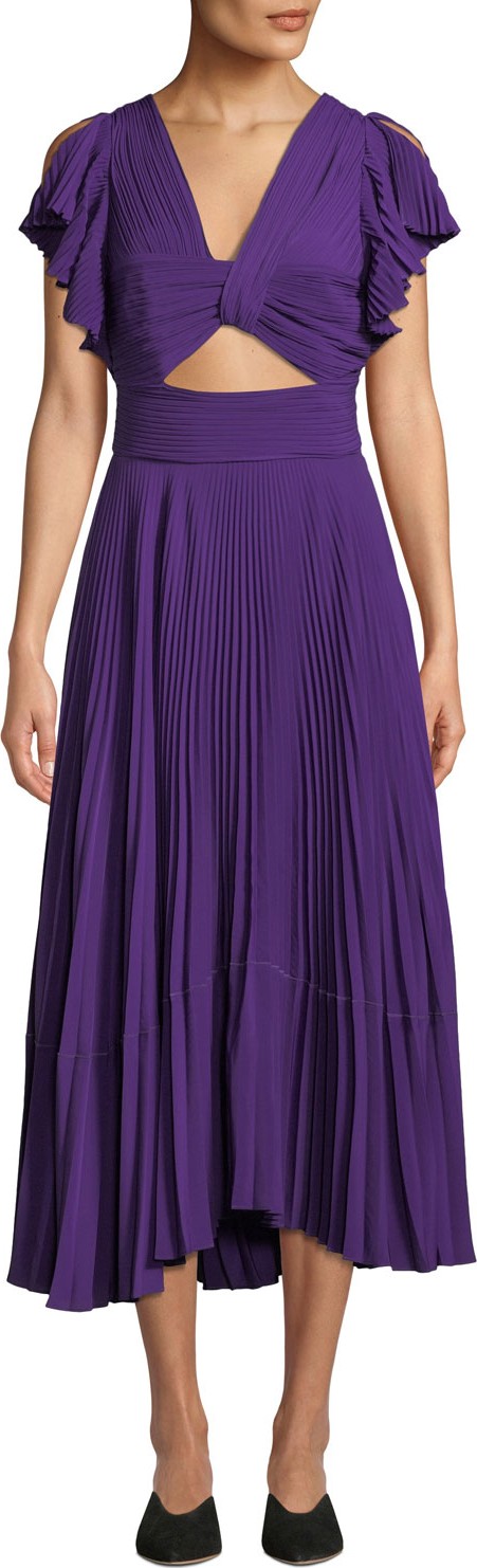 A.L.C. Sorrento Cutout Plisse Cocktail Dress
