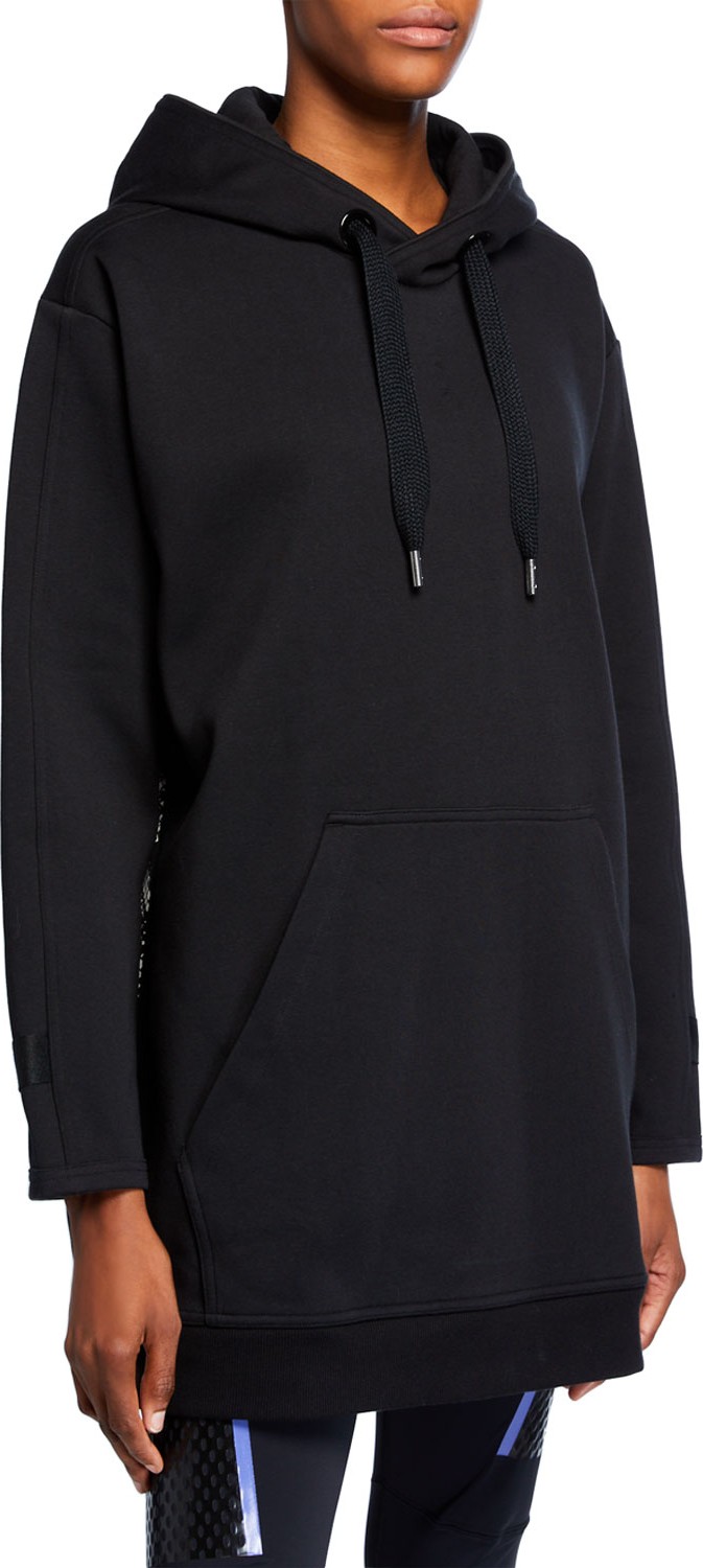 Adidas By Stella McCartney Oversized Pullover Hoodie w/ Snake-Print Sides