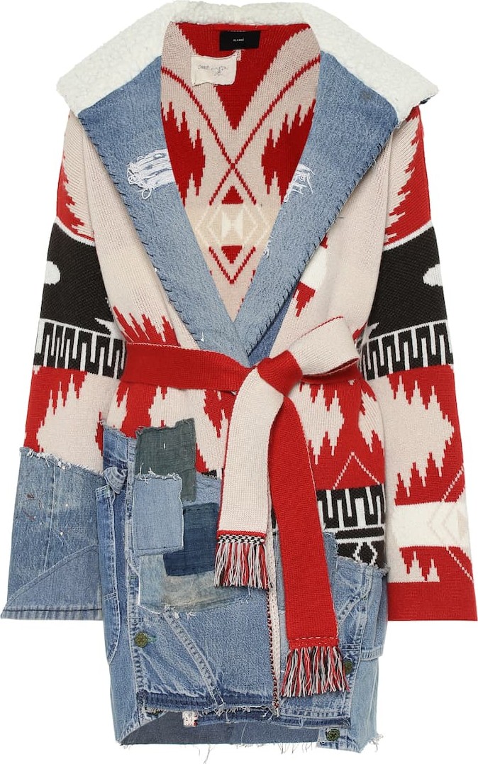 Alanui Cashmere and denim cardigan