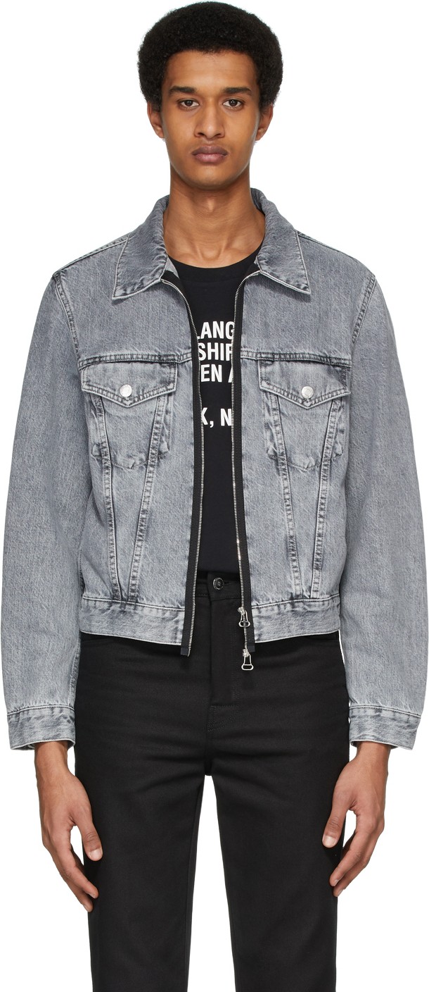 Helmut Lang Grey Denim Masc Trucker Jacket