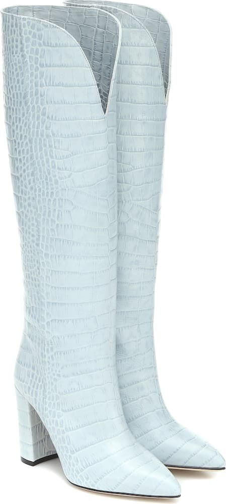 Paris Texas Croc-effect leather boots