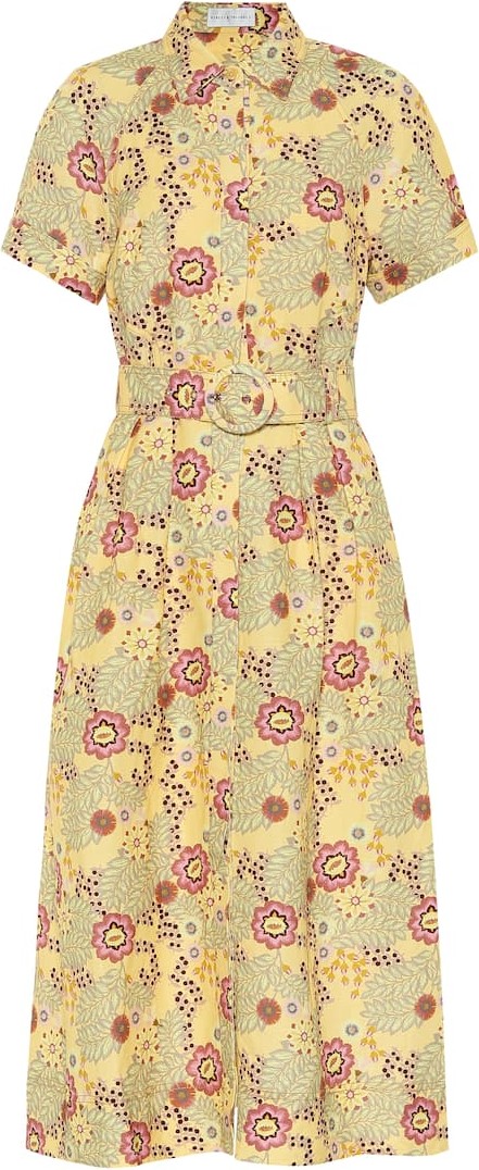 Rebecca Vallance Sahara floral linen-blend midi dress