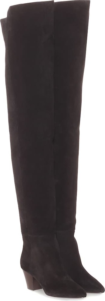 Saint Laurent Kim 60 suede over-the-knee boots