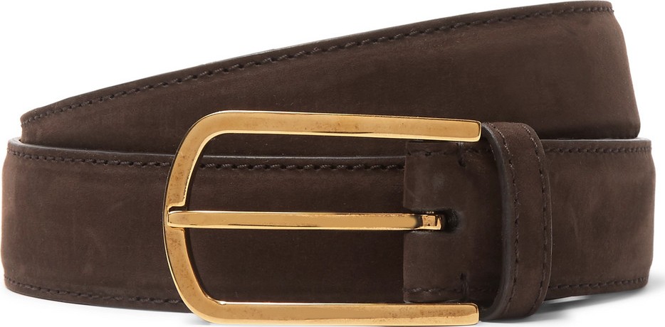 Brunello Cucinelli 3.5cm Dark-Brown Suede Belt