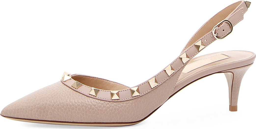 Valentino Rockstud  Half-d'Orsay Slingback Pump