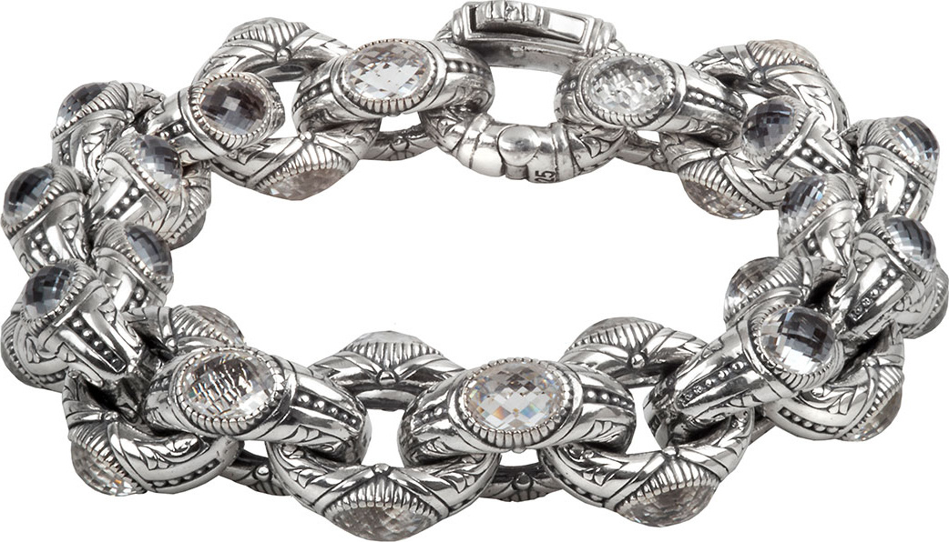 Konstantino Sterling Silver Crystal Link Bracelet