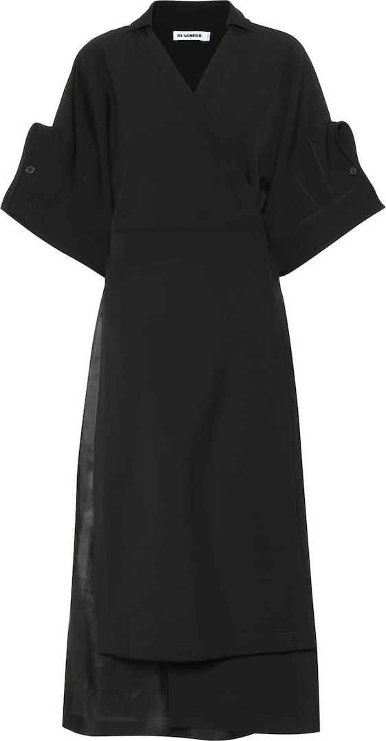 Jil Sander Crêpe wrap midi dress