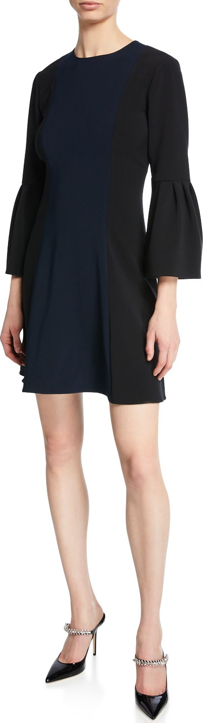 Sachin & Babi Chile 3/4 Trumpet-Sleeve Colorblock Dress