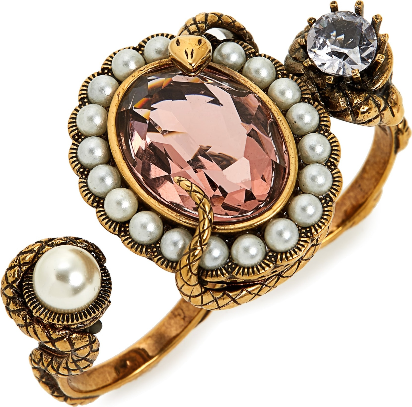 Alexander McQueen Snake Jewel Double Ring