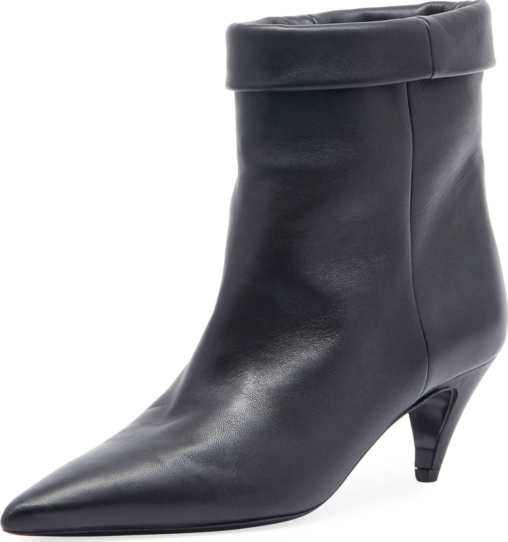 Saint Laurent Fold-Over Pointed Bootie