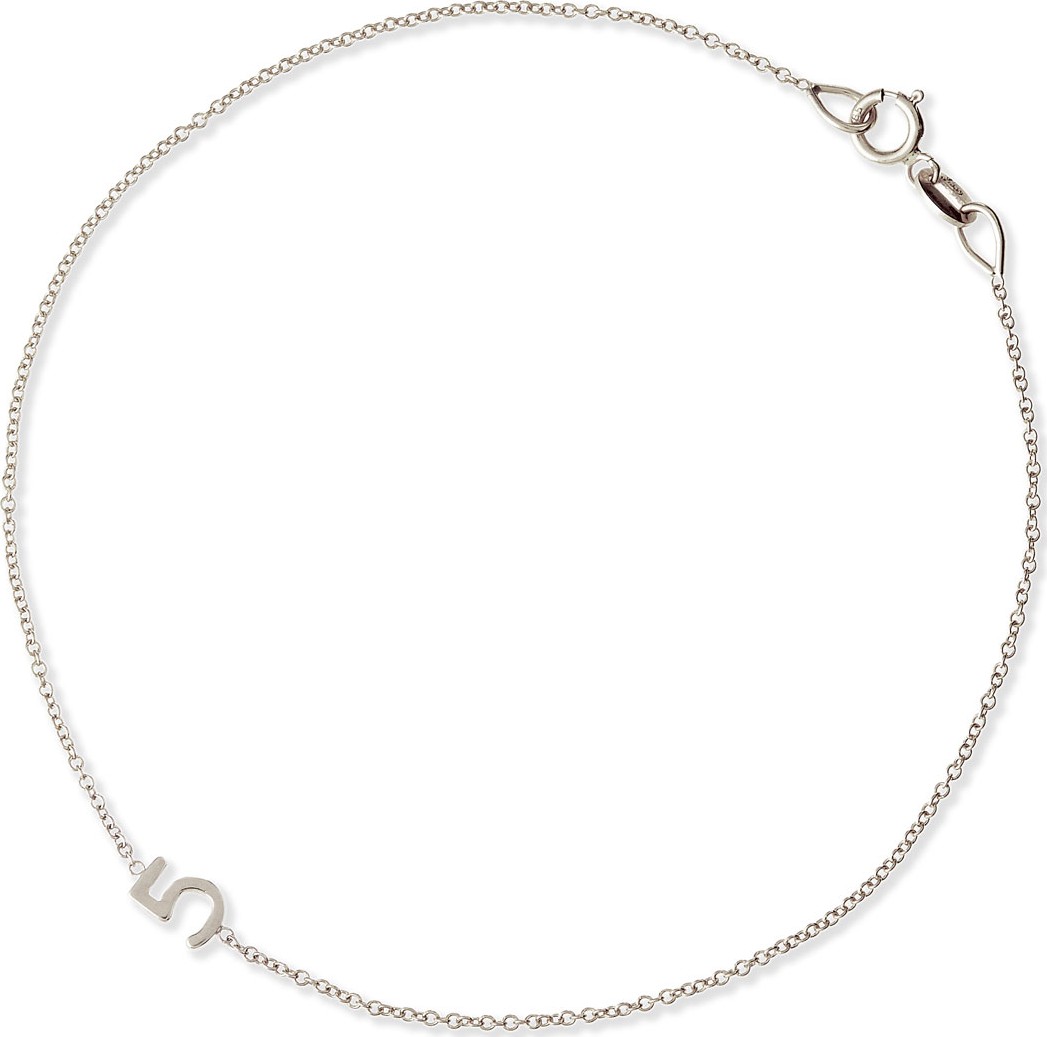 Maya Brenner Designs Mini Number Bracelet, White Gold