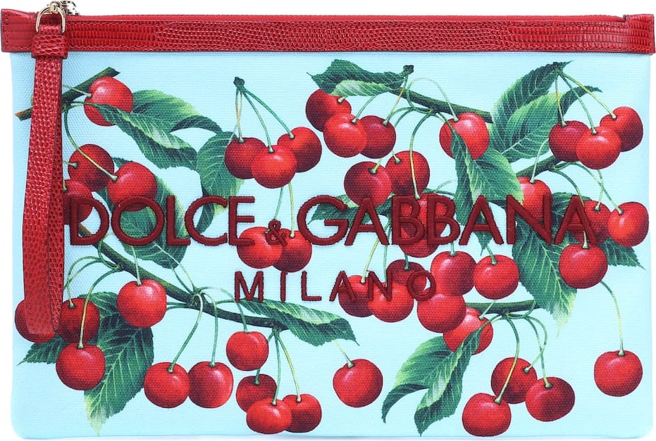 Dolce & Gabbana Exclusive to Mytheresa – cherry printed embroidered pouch