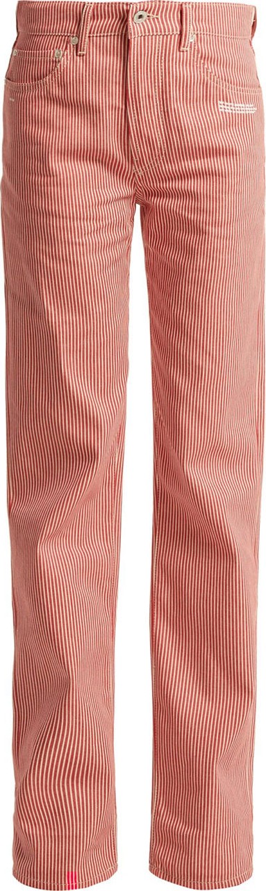 Off White striped high-rise straight leg jean
