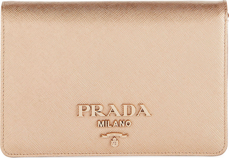 Prada Small Saffiano Lux Crossbody Wallet on Chain Bag